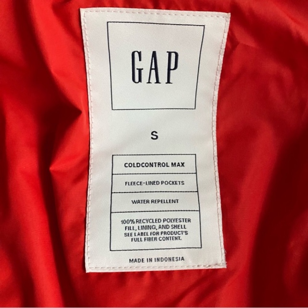 Gap Puffer Jacket The Upcycled Puffer Orange Red S - image 2